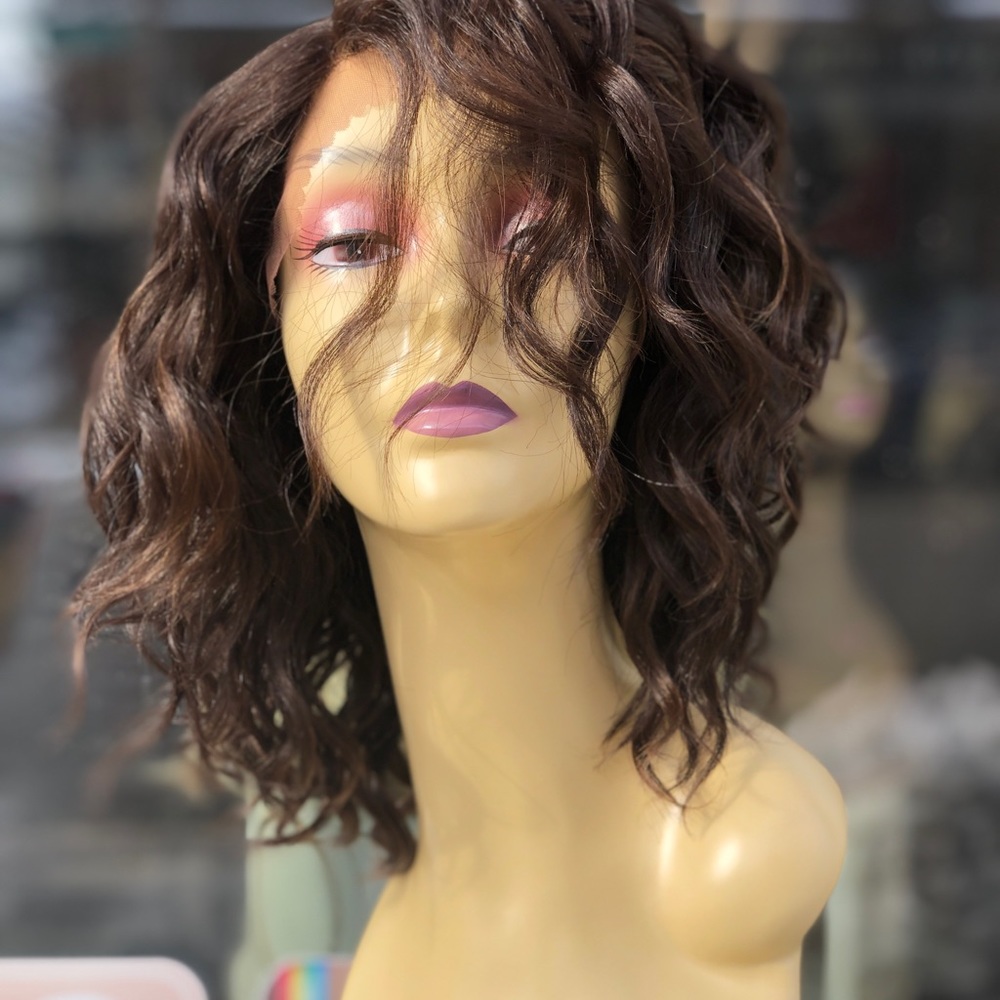 Brown highlights curly Lacefront Bob Wig ask if available - Picture 5 of 8